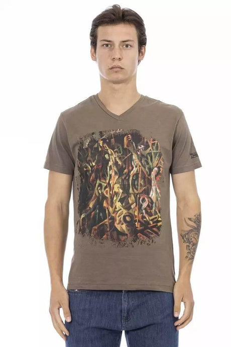 Trussardi Action Brown Cotton Men T-Shirt - Hilstor