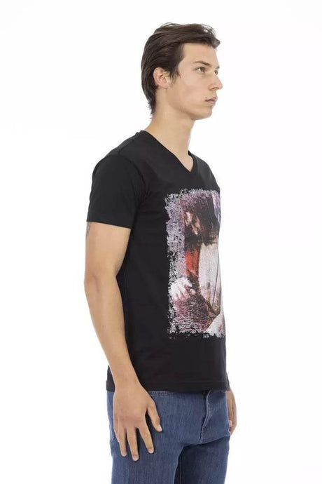 Trussardi Action Black Cotton Men T-Shirt - Hilstor