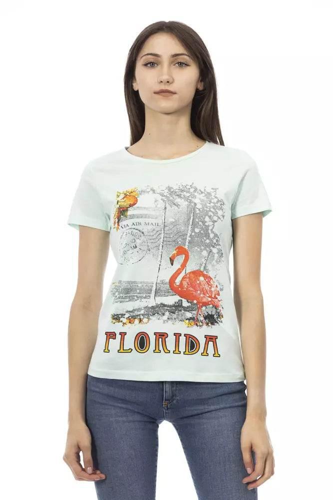 Trussardi Action Light Blue Cotton Women T-Shirt - Hilstor
