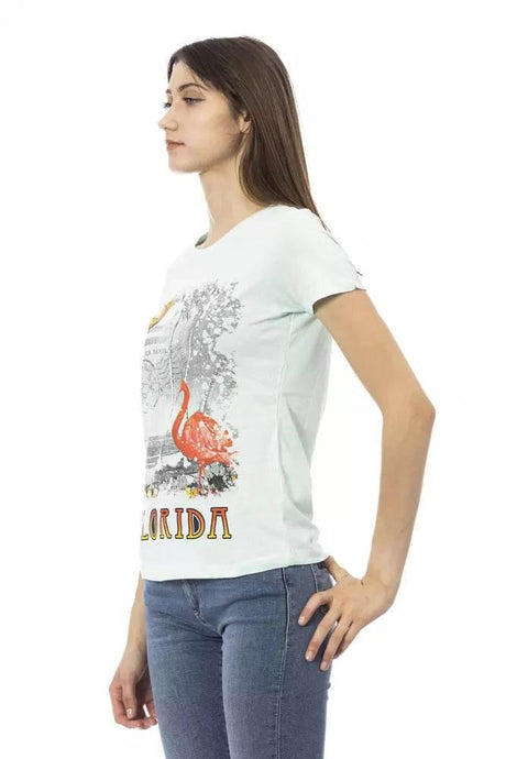 Trussardi Action Light Blue Cotton Women T-Shirt - Hilstor