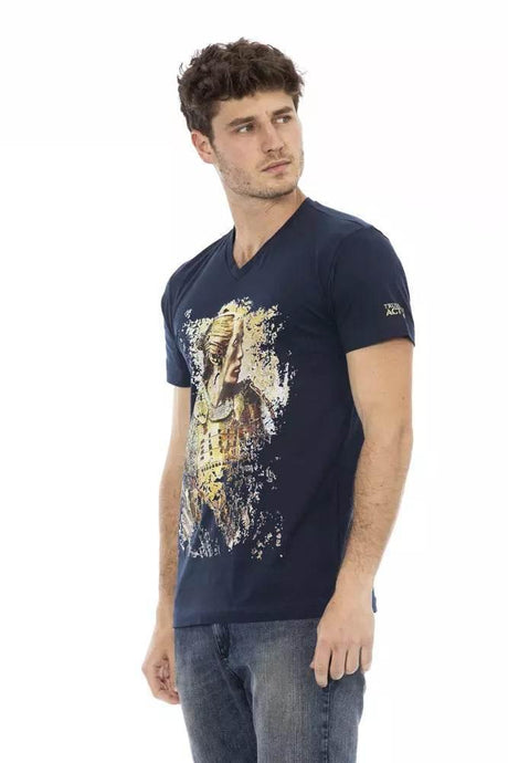 Trussardi Action Blue Cotton Men T-Shirt - Hilstor