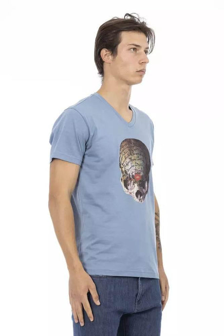 Trussardi Action Light Blue Cotton Men T-Shirt - Hilstor