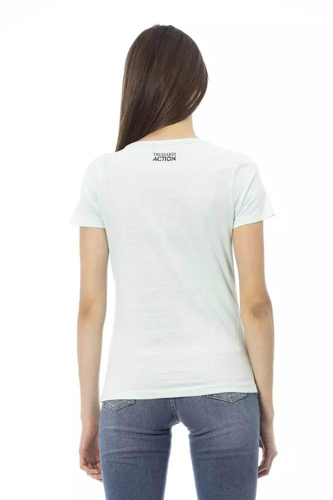 Trussardi Action Light Blue Cotton Women T-Shirt - Hilstor