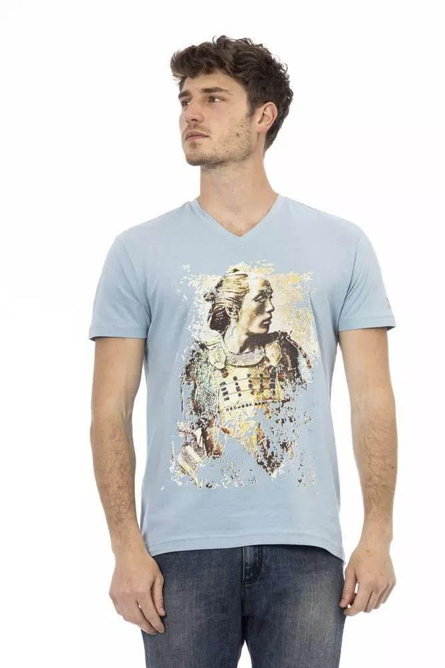 Trussardi Action Light Blue Cotton Men T-Shirt - Hilstor
