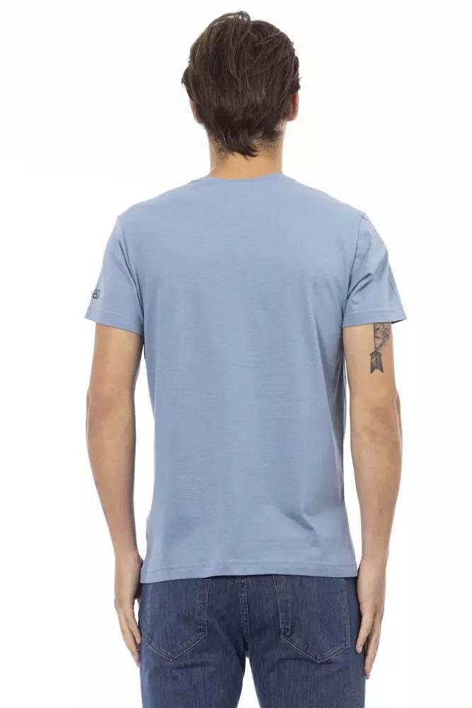 Trussardi Action Light Blue Cotton Men T-Shirt - Hilstor