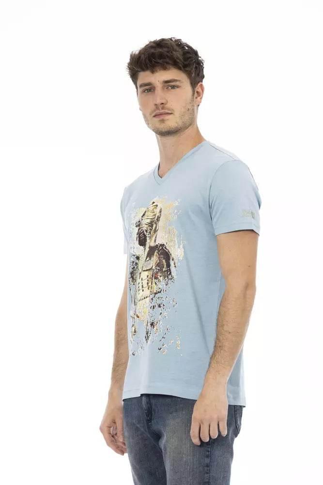Trussardi Action Light Blue Cotton Men T-Shirt - Hilstor