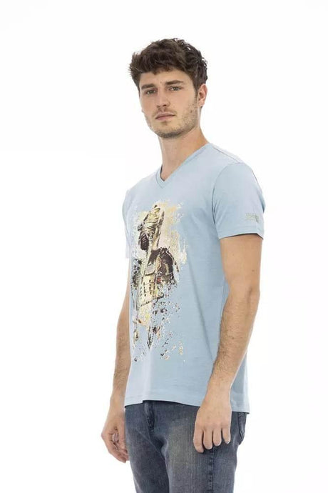 Trussardi Action Light Blue Cotton Men T-Shirt - Hilstor