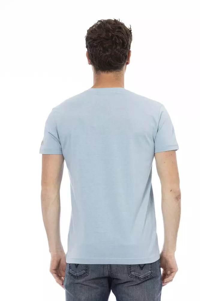 Trussardi Action Light Blue Cotton Men T-Shirt - Hilstor