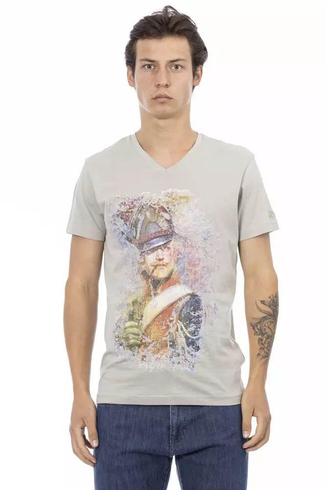 Trussardi Action Gray Cotton Men T-Shirt - Hilstor