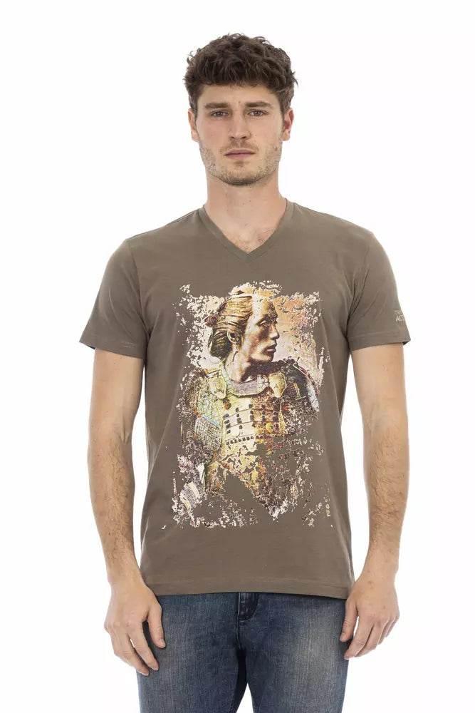 Trussardi Action Brown Cotton Men T-Shirt - Hilstor