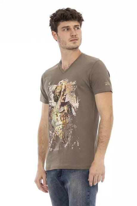 Trussardi Action Brown Cotton Men T-Shirt - Hilstor