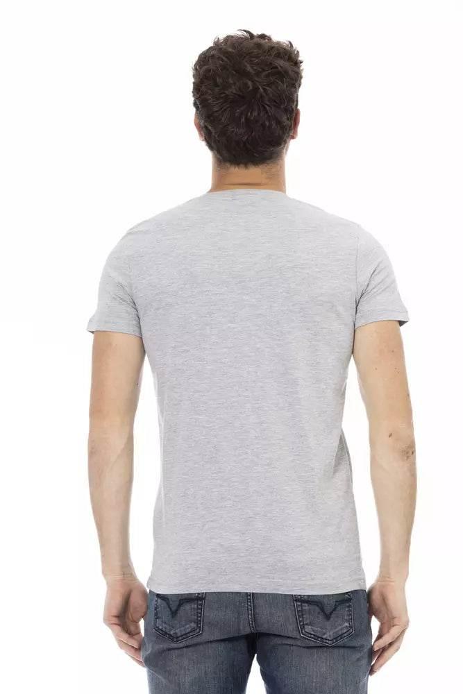 Trussardi Action Gray Cotton Men T-Shirt - Hilstor