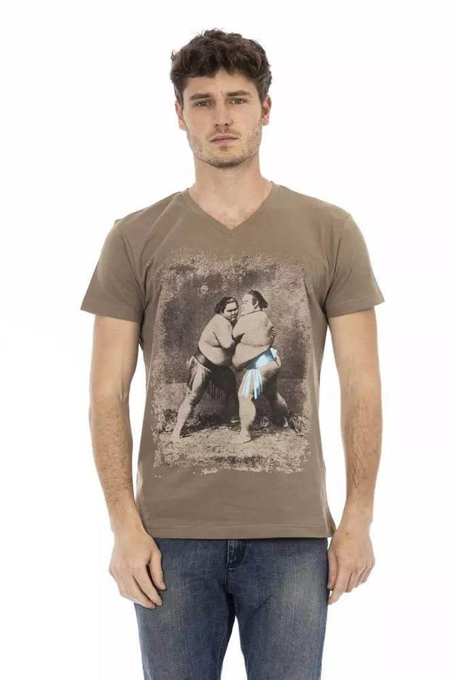 Trussardi Action Brown Cotton Men's T-Shirt - Hilstor