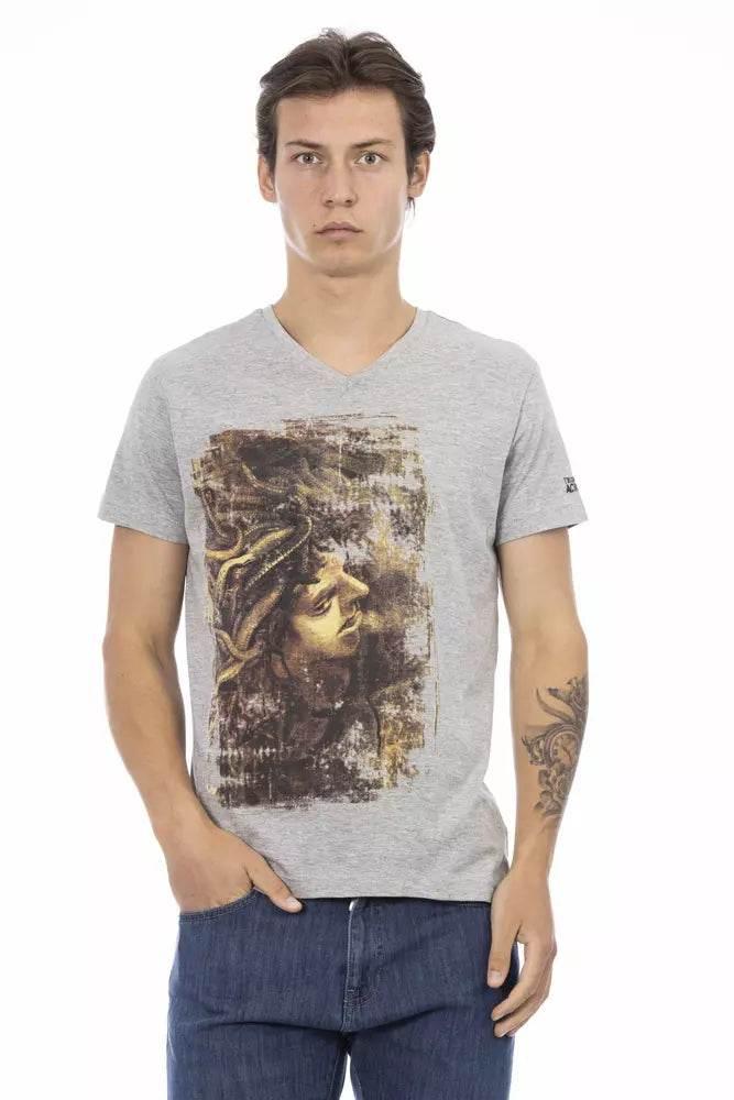 Trussardi Action Gray Cotton Men's T-Shirt - Hilstor