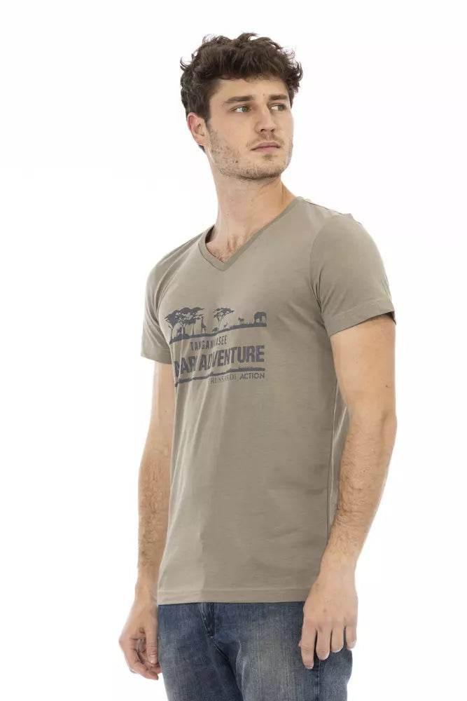 Trussardi Action Brown Cotton Men T-Shirt - Hilstor