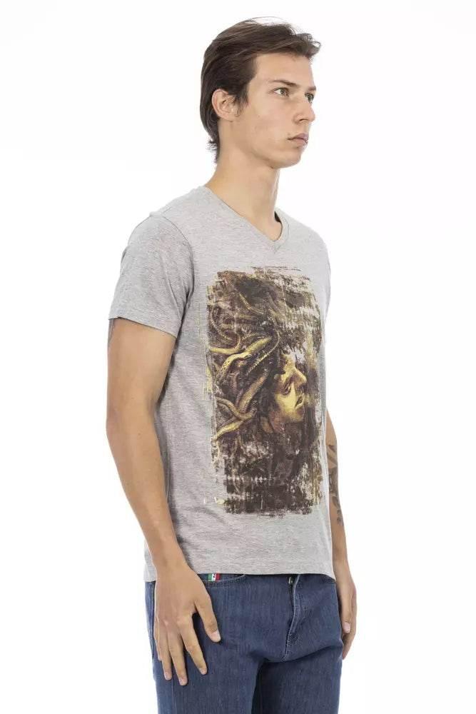 Trussardi Action Gray Cotton Men's T-Shirt - Hilstor