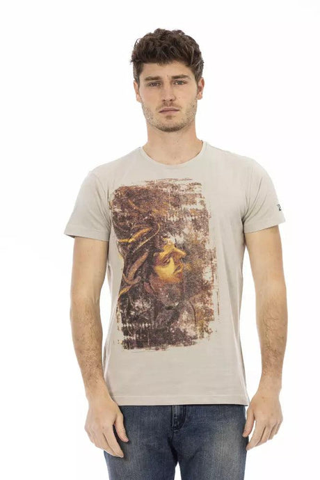 Trussardi Action Beige Cotton Men T-Shirt - Hilstor