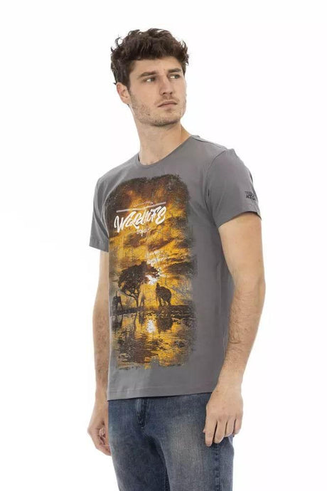Trussardi Action Gray Cotton Men's T-Shirt - Hilstor