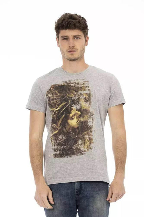 Trussardi Action Gray Cotton Men T-Shirt - Hilstor