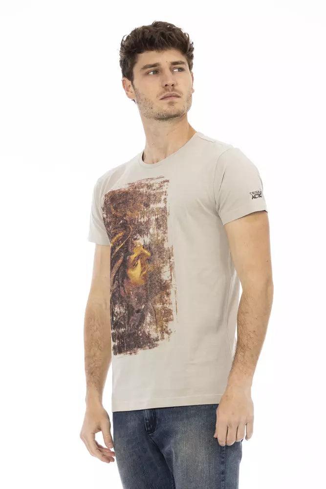 Trussardi Action Beige Cotton Men T-Shirt - Hilstor