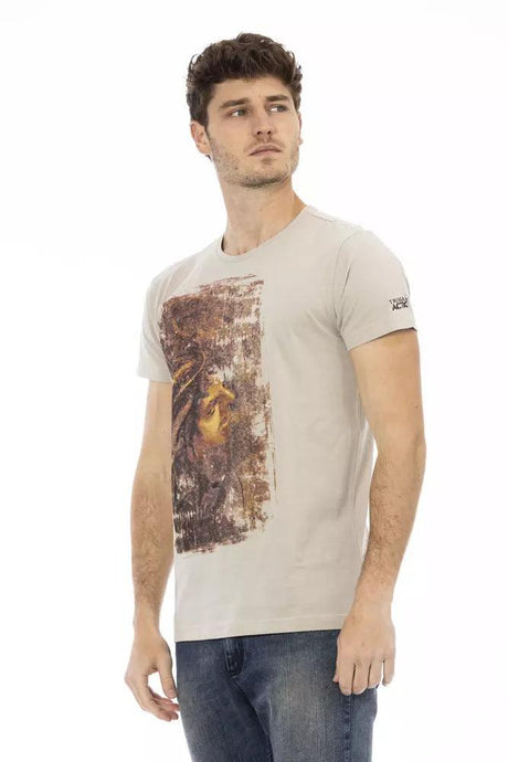 Trussardi Action Beige Cotton Men T-Shirt - Hilstor