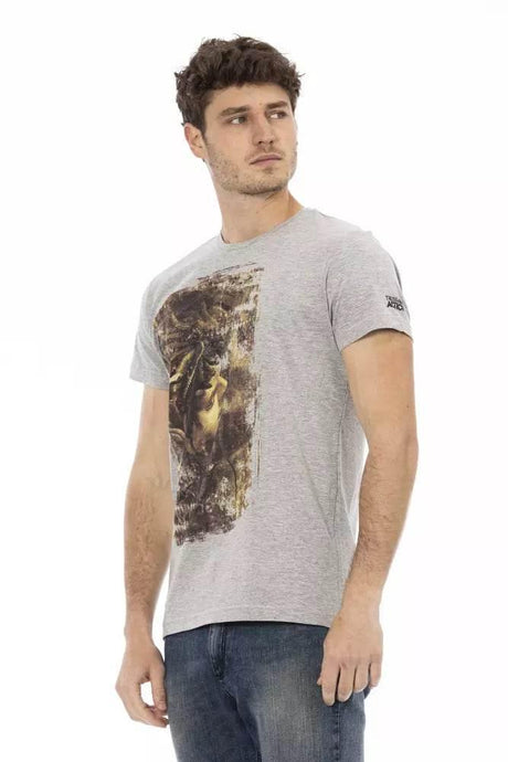 Trussardi Action Gray Cotton Men T-Shirt - Hilstor