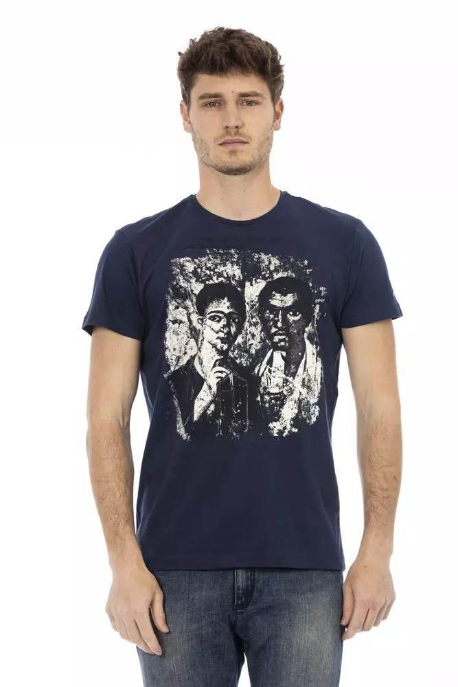 Trussardi Action Blue Cotton Men T-Shirt - Hilstor