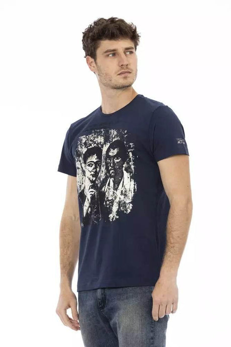 Trussardi Action Blue Cotton Men T-Shirt - Hilstor