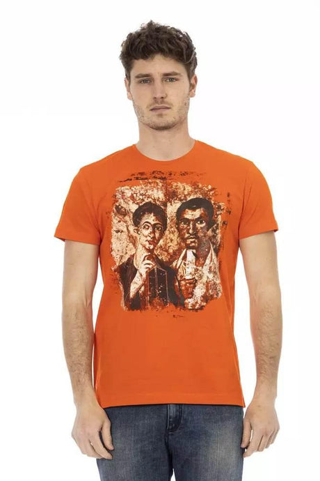 Trussardi Action Orange Cotton Men T-Shirt - Hilstor