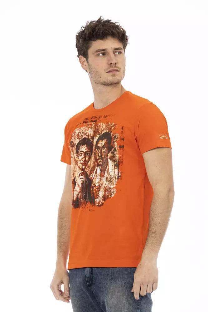 Trussardi Action Orange Cotton Men T-Shirt - Hilstor