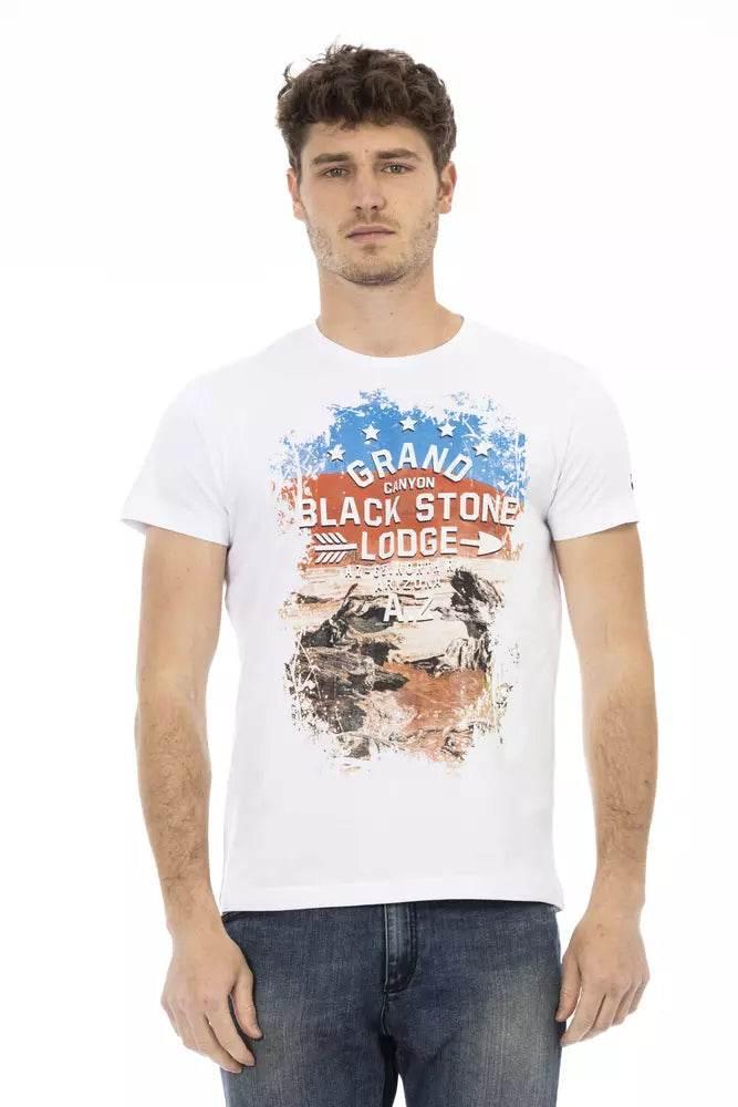 Trussardi Action White Cotton Men T-Shirt - Hilstor