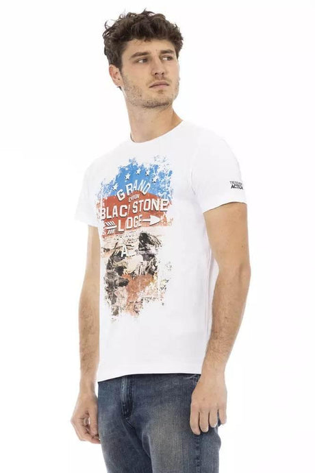 Trussardi Action White Cotton Men T-Shirt - Hilstor