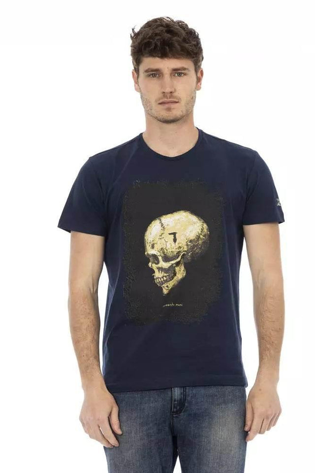 Trussardi Action Blue Cotton Men T-Shirt - Hilstor