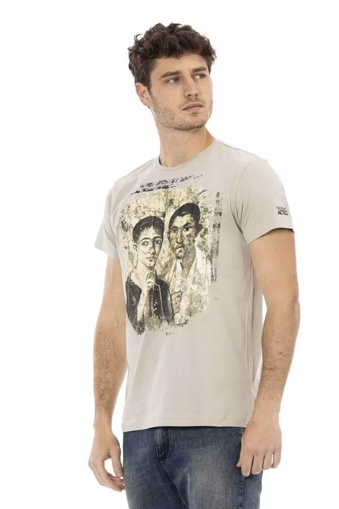 Trussardi Action Beige Cotton Men T-Shirt - Hilstor