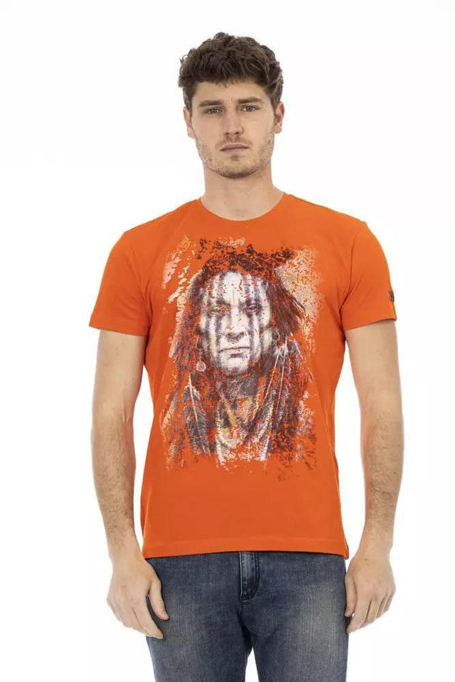 Trussardi Action Orange Cotton Men T-Shirt - Hilstor