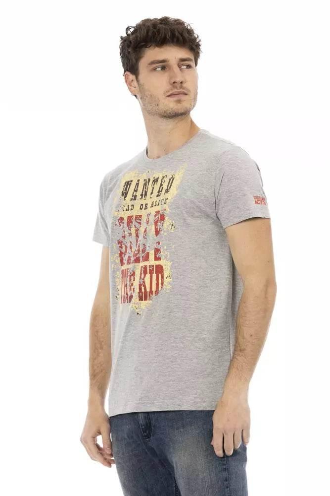 Trussardi Action Gray Cotton Men's T-Shirt - Hilstor