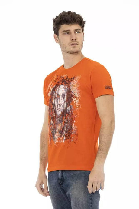 Trussardi Action Orange Cotton Men T-Shirt - Hilstor