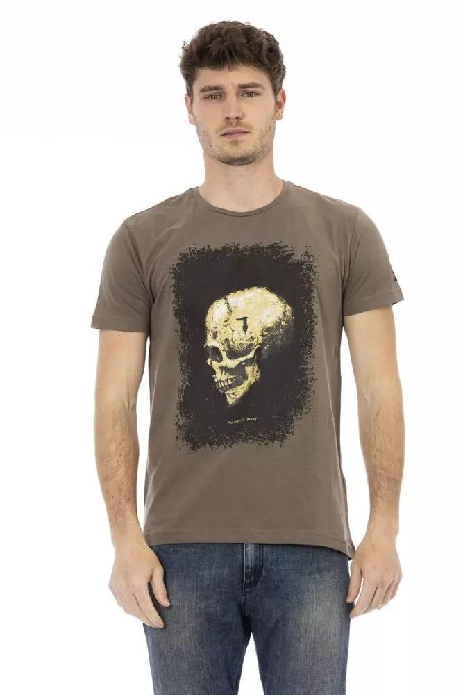 Trussardi Action Brown Cotton Men T-Shirt - Hilstor