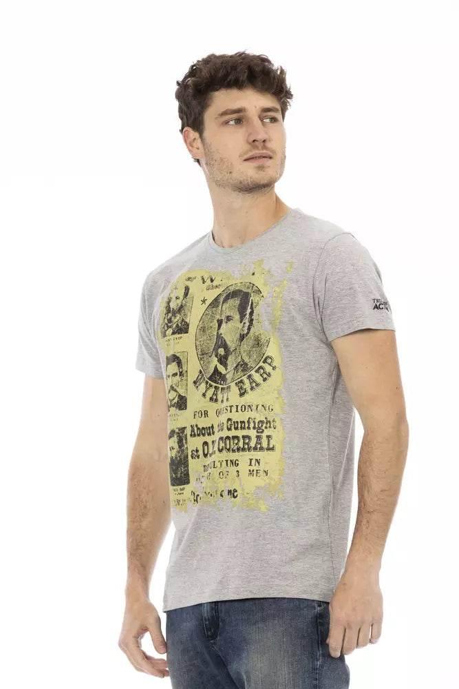Trussardi Action Gray Cotton Men T-Shirt - Hilstor