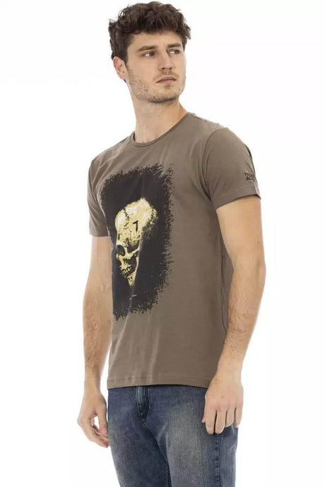 Trussardi Action Brown Cotton Men T-Shirt - Hilstor