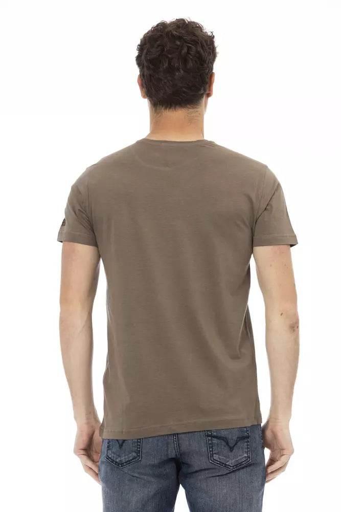 Trussardi Action Brown Cotton Men T-Shirt - Hilstor