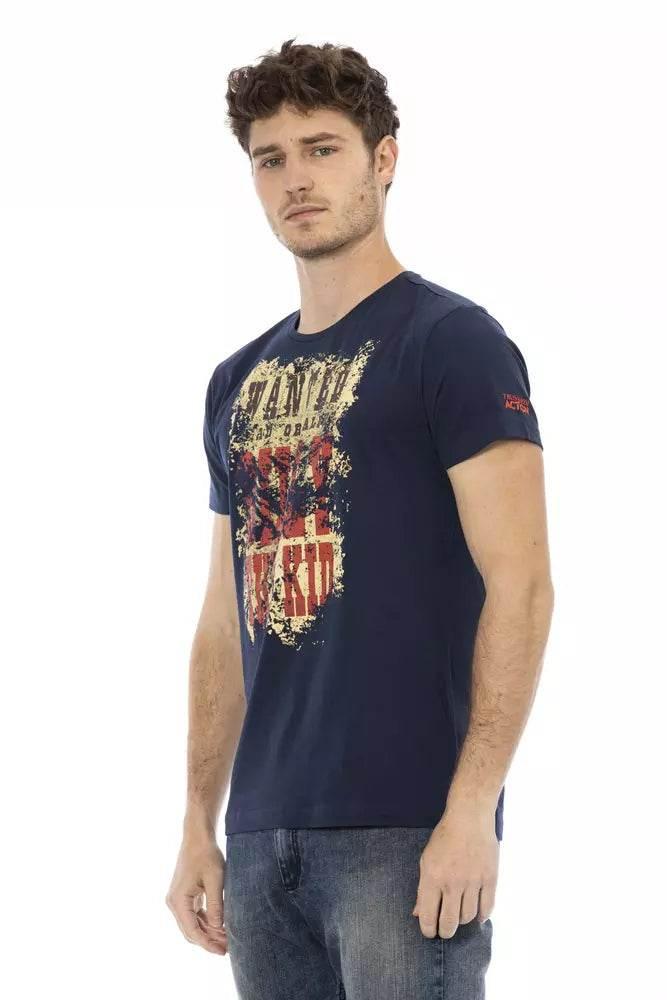 Trussardi Action Blue Cotton Men T-Shirt - Hilstor