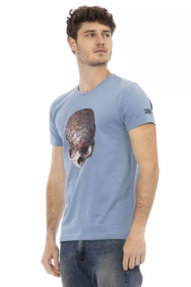 Trussardi Action Light Blue Cotton Men T-Shirt - Hilstor