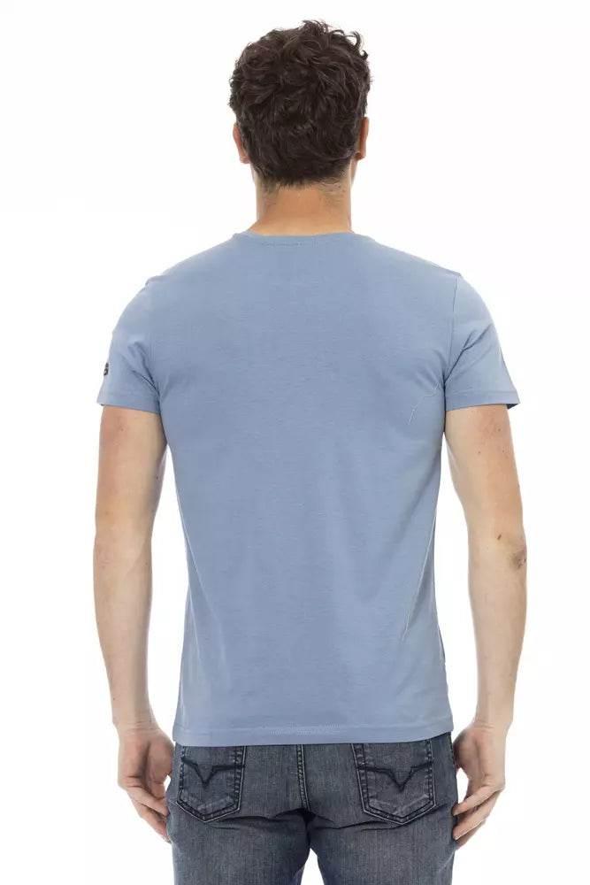 Trussardi Action Light Blue Cotton Men T-Shirt - Hilstor