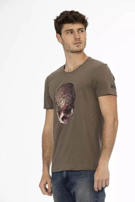 Trussardi Action Brown Cotton Men's T-Shirt - Hilstor