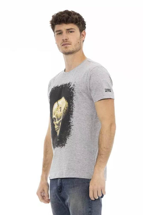 Trussardi Action Gray Cotton Men T-Shirt - Hilstor