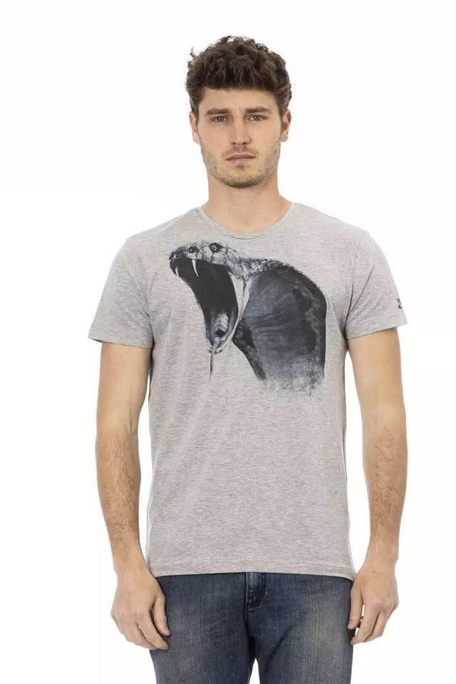 Trussardi Action Gray Cotton Men T-Shirt - Hilstor