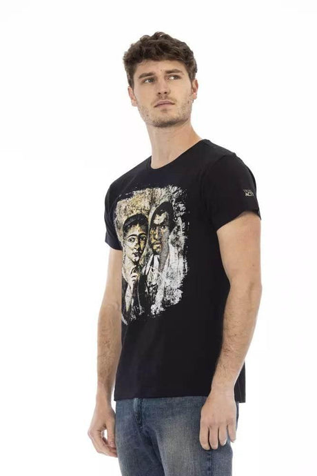 Trussardi Action Black Cotton Men T-Shirt - Hilstor