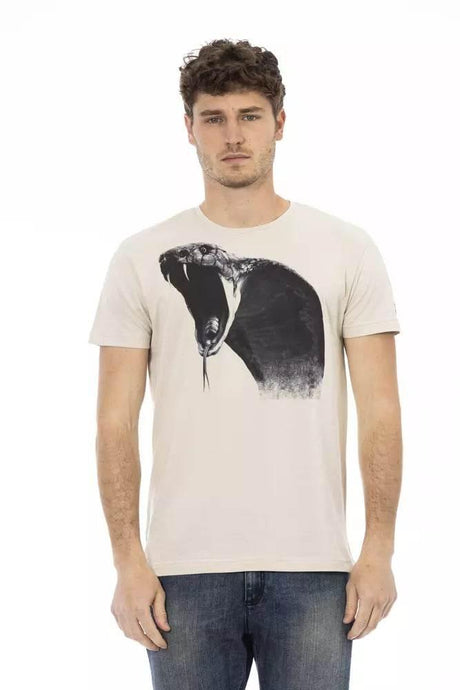 Trussardi Action Beige Cotton Men T-Shirt - Hilstor