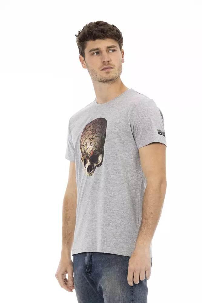 Trussardi Action Gray Cotton Men T-Shirt - Hilstor
